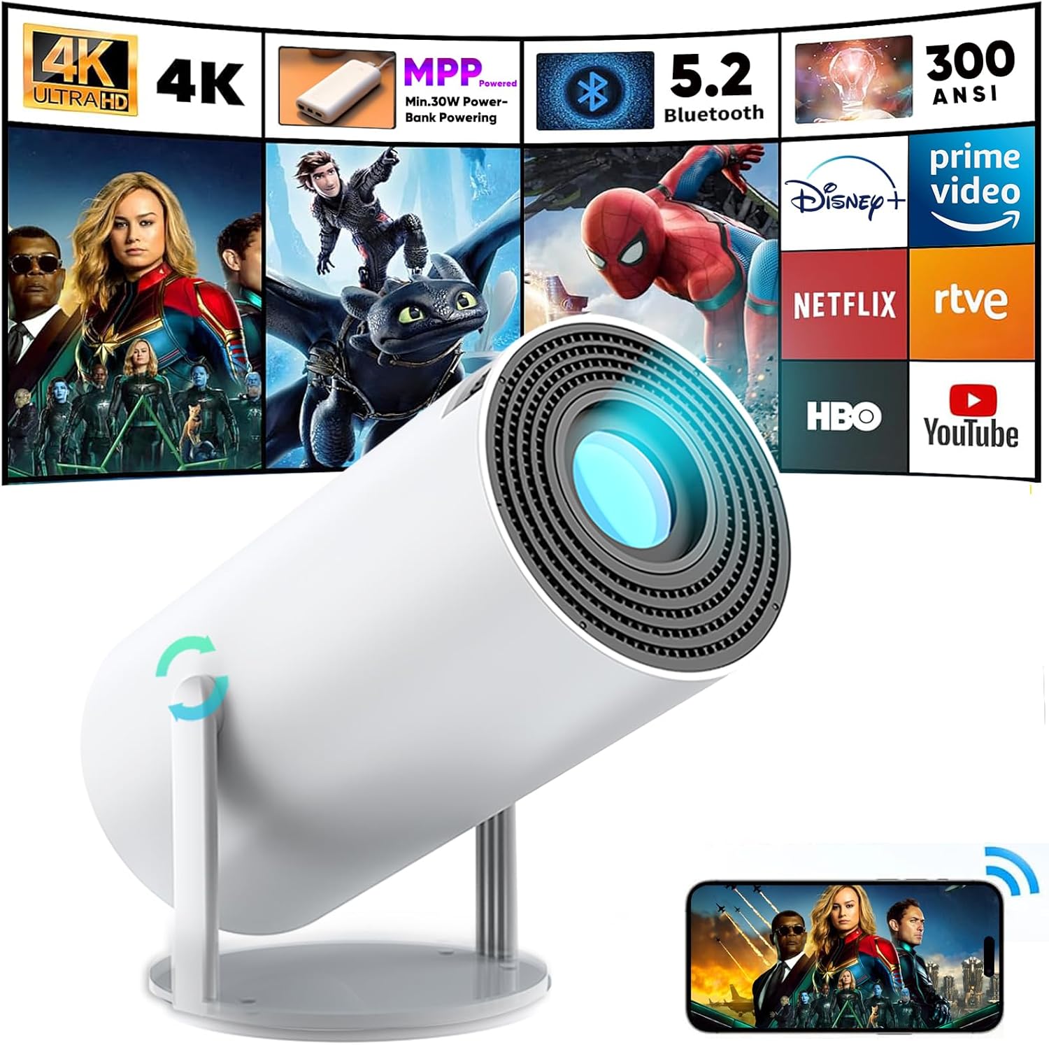 Haoyu HY300PRO Portable Android Smart Projector