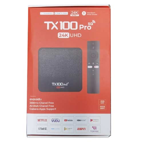 TX100 Pro 5G Android TV Box With Voice Control Remote