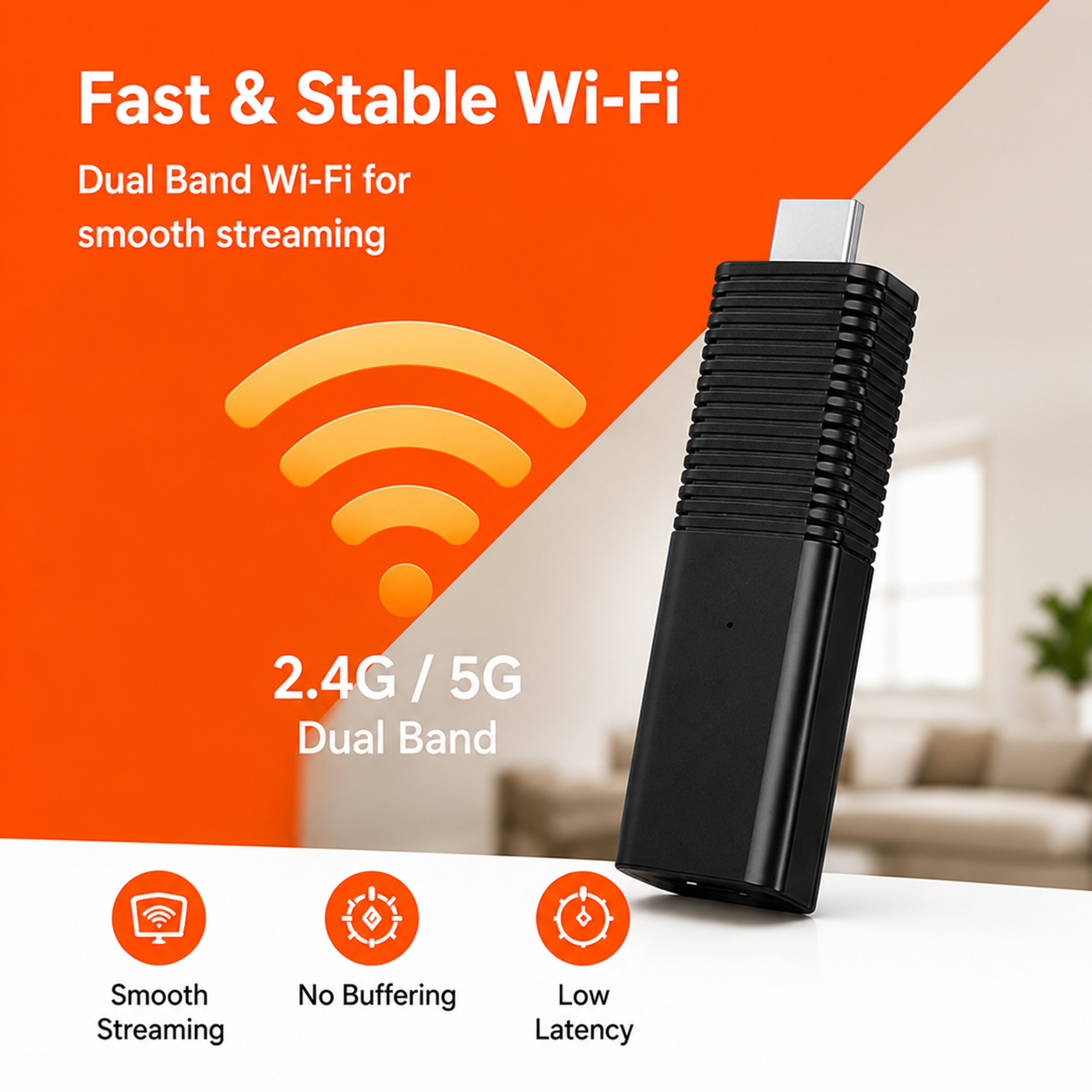 TX100 Android TV Stick 4K Ultra HD Voice Remote Dual Band WiFi Chromecast Built  (5)